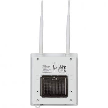D-Link DAP-2360 - Punto de acceso PoE WiFi N 300 para interior, chasis metálico, 802.11n/g/b hasta 300 Mbps en 2.4 GHz, 1 puerto Gigabit 10/100/1000 Mbps, antenas externas, portal cautivo, VLAN, QoS