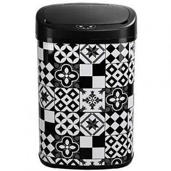 Cubo de basura automático Kitchen Move 58 L acero inoxidable blanco/negro