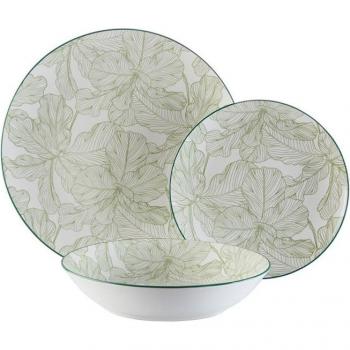 Set de Vajilla Versa Palmera 18 Piezas Verde Porcelana