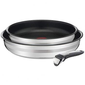 Tefal - Batería de cocina Ingenio de Jamie Oliver, compatible con todos los tipos de cocina, acero inoxidable, acero inoxidable, acero inoxidable, 3 unidades