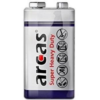 Batería 9V Super Heavy Duty Arcas Zinc-Carbón 120 mAh - 1 Unidad