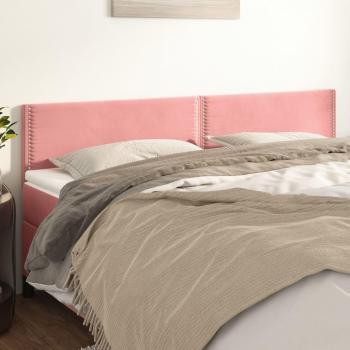 Cabecero 2 Piezas Rosa Terciopelo 80x5x78/88 cm