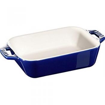 Staub Fuente de Cerámica Rectangular con Asas, Apilable y Fácil de Limpiar, 14 x 11 cm, Azul