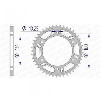 Corona de aluminio ultraligera AFAM 11618 - 520, rueda dentada para cadena, características: fabricada en aluminio ultraligero, diseño optimizado para reducir peso sin sacrificar resistencia, compatible con cadenas de motocicleta