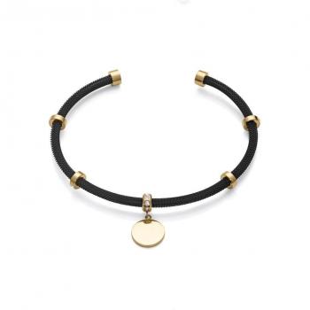Pulsera Viceroy Chic 14110P01010 de acero IP negro con detalles en Ip dorado y circonitas blancas