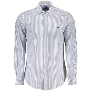 Harmont & Blaine Elegant White Narrow Fit Long Sleeve Shirt - XL Slim Fit Cotton Shirt, Multicolor, Male