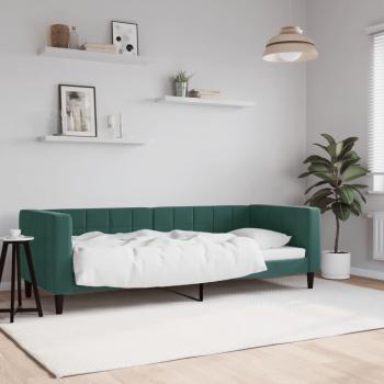 Cama de día sofá cama terciopelo verde oscuro 80x200 cm