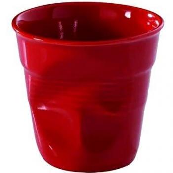 Taza de Espresso Arrugada de Porcelana 80 ml Roja REVOL