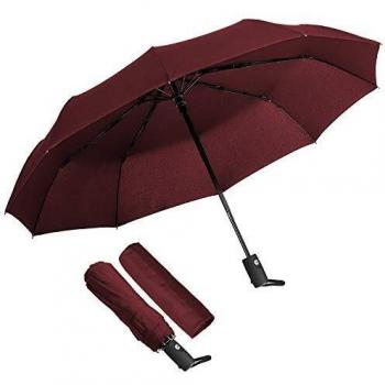 ECHOICE Paraguas Plegable Hombre Automático Antiviento, Paraguas Negro Compacto Resistente al Viento, Paraguas de Viaje