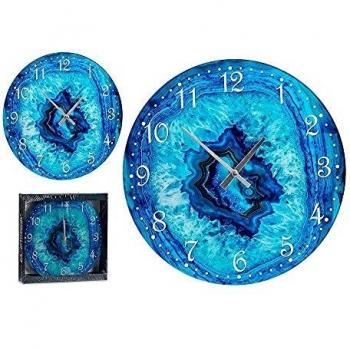 Reloj De Pared Turquesa Cristal