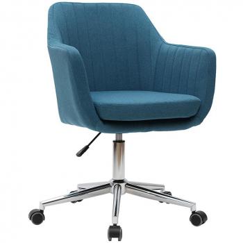 Sillón de escritorio moderno en tejido azul petróleo Aleyna