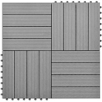 WPC azulejos 30x30cm 11 piezas 1m2 gris