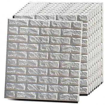 VASEN 3D Papel Pintado Autoadhesivo del Ladrillo, Papel Pintado, Papel Pared, Impermeable Pintado Pegatina para Hogar Cocina Salón, 77 * 70cm
