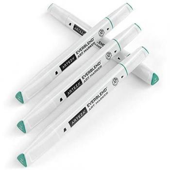 Arteza EverBlend rotuladores mezcladores color Verde Marino A554 | Juego de 4 | Rotuladores de alcohol con doble punta
