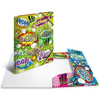 HERMA 19377 - Carpeta DIN A3 Artline Comics de plástico resistente con solapas interiores impresas, carpeta con gomas elásticas en las esquinas, 1 carpeta de dibujo para niños