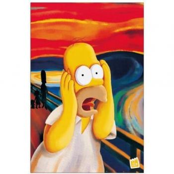 Panel Decorativo de Dibujos Animados Homer Simpson - El Grito Listo para Colgar 60x90 cm