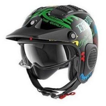 SHARK - HE2605EKBGM/162 : SHARK - HE2605EKBGM/162 : Casco Modular con Pantalla Solar X-Drak Freestyle Cup Color NE/AZ/VE Talla M