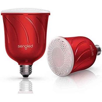 Sengled Lámpara de Pulso con Altavoz Integrado, E27, 8 watts, Rojo, 14 x 9.8 x 9.8 cm