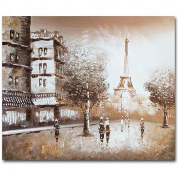 Muzagroo - Pinturas al ólep, imágenes de la torre Eiffel, lona, café, 20x24in