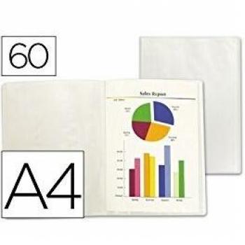 Liderpapel Carpeta Escaparate 47074 60 Fundas Polipropileno Frosty Din A4 Transparente
