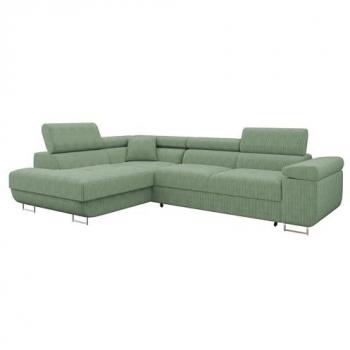 Sofá rinconero Comfivo S100 con función de descanso, caja de ropa de cama, dimensiones 274 x 70 x 203 cm, color Poso 47