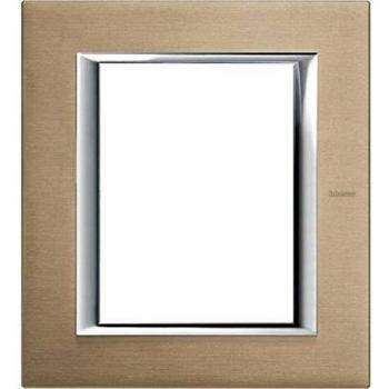 Bticino axolute - Placa 3+3 módulo axolute titanio satinado