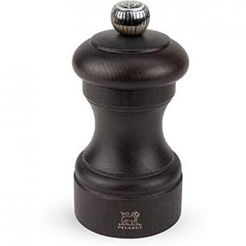 Peugeot - Bistro Manual Salt Mill - Classic Adjustable Grinder - Beechwood, Chocolate, 10 cm