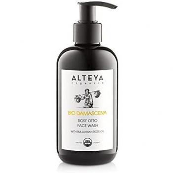 Alteya Organic Rose Face Wash 250 ml - USDA Certified Organic 100% Biodegradable Soap - Pure Natural Earth Friendly Vegan Purifying Liquid Face Cleanser Based on Bulgarian Rose Essential Oil and the Bio DamascenaTM- Skin Reviving complex - Nourishing, Pur