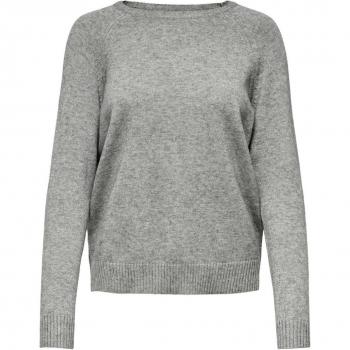 ONLY Women's Onllesly Kings L/s Pullover KNT Noos Sweater, Medium Grey Melange, L