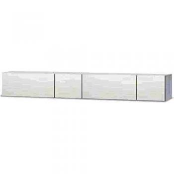 vidaXL Mueble TV Aglomerado 2 Pzas Blanco Brillo Soporte Mesa Mesilla Auxiliar