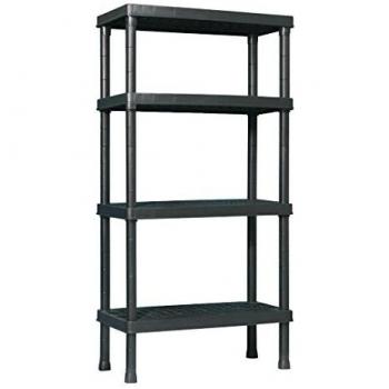 Estantería Bioclimática de Resina 4 Estantes Kronos Negra 60x30x143 cm
