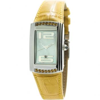Reloj Mujer Chronotech CT7017L-06S (Ø 25 mm) - Reloj analógico, caja de acero inoxidable, esfera plateada, correa de cuero negro, resistencia al agua hasta 30 metros