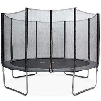 Cama Elástica Redonda de 370 cm con Red de Protección Saturne, Azul - Calidad PRO, Normas UE