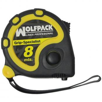 WOLFPACK LINEA PROFESIONAL 2302020 Flexometro 8 Metros con Freno Wolfpack Grip Special, Multicolor, 8 m