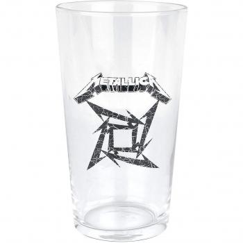 Metallica Ninja Star Logo Unisex Vaso de cerveza transparente, vidrio,