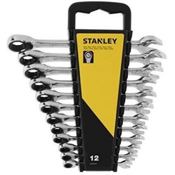 STANLEY STMT82847-0 Juego de 12 Llaves de trinquete Rectas, gris