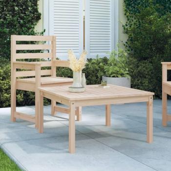 Mesa de jardín de madera maciza de pino 82,5x82,5x45 cm