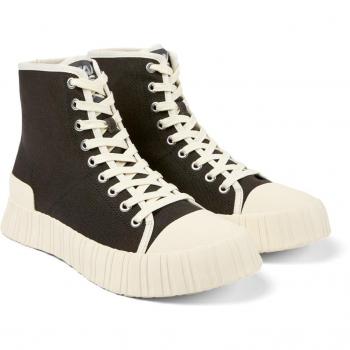 Camperlab Unisex High-Top Sneakers - Black and Grey, Size 38, Recycled Cotton