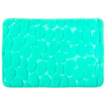 Alfombra de Baño Microfibra Antideslizante 100% Poliéster Apta para Secadora 40x60 cm Turquesa