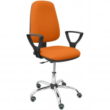 Piqueras y Crespo Silla SOCOVOS Bali Naranja Brazos FIJOS Oficina, Acero, 116x48x48 cm