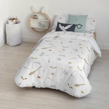 Funda Nórdica Harry Potter Hogwarts Nordic Multicolor 140 x 200 cm Cama de 80, 175 Hilos, con Botones, 100% algodón, Ligera y Confortable, Licencias Oficiales