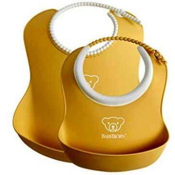 BABYBJORN - Set de baberos pequeño y grande - Amarillo Pálido