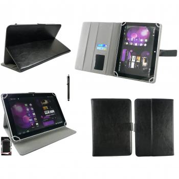 Emartbuy® Negro Stylus + Rango Cobertura Universal La Carpeta l Case Carcasa Funda Negro Multiángulo Ejecutivo Folio Con Ranuras Tarjeta Acuada Para Hp Elitepad 900 10.1 Inch Tablet
