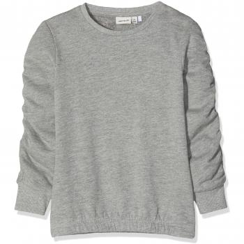 NAME IT Nmfmari LS BRU Sweat Camp, Sudadera para Niñas, Gris Grey Melange, 104