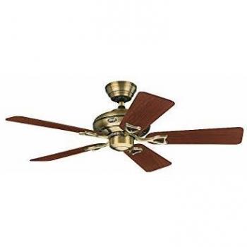 Ventilador de Techo Hunter Seville Classic, Nogal Antiguo, Aspas Reversibles Bronce/Roble Claro, Silencioso, 112 cm