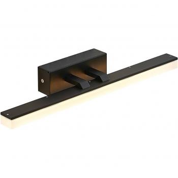 Aplique LED Lucande Lisana, IP44, 46 cm, moderno en negro, hecho de metal para cuarto de baño (1 llama)