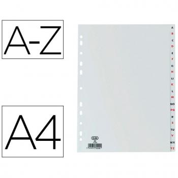 Separador alfabético Elba plástico 120 micras DIN A4 11 taladros A-Z gris