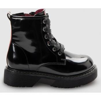 Botas de niña Mustang negras con plataforma, botines MTNG para niña Martín negros con cierre de cremallera y puntera redonda