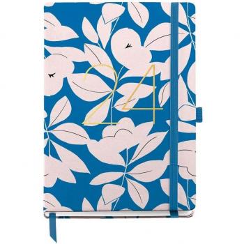 Agenda MiquelRius 2024 Semana Vista Plus Blue Bloom, 155 x 213 mm, Multilingüe, Color Azul