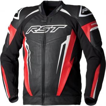 RST Chaqueta de Moto Tractech Evo V CE Cuero Rojo-Negro-Blanco